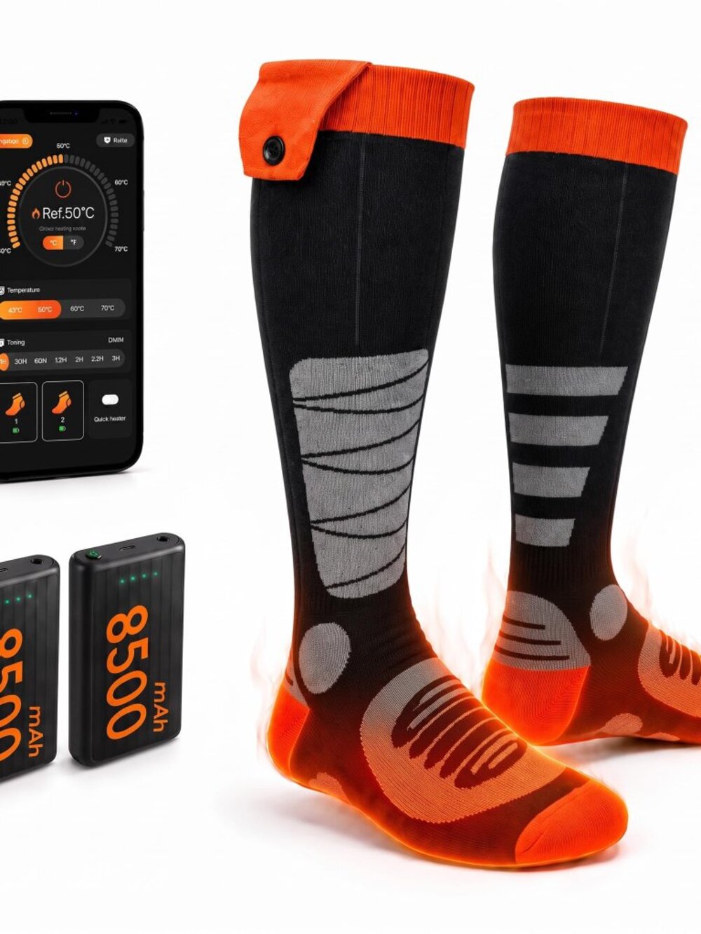 NEW Heated Socks for Men Women 8500mAh Rechargeable Up to 13 Hours Battery Life